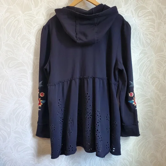 Johnny Was Floral Junia French Terry Cotton Zip Up Hoodie Jacket - Picture 6 of 15